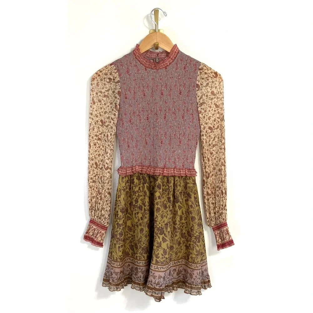 Zimmermann Silk-Blend Floral Long-Sleeve Juniper Playsuit Romper - Picture 2 of 9